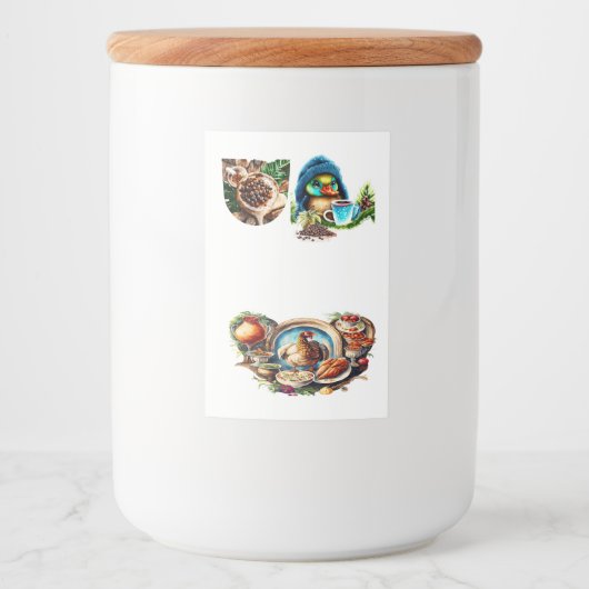Étiquette Pour Bocaux Conception Quirky Coffee Lover Duck (Devant)