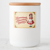 Étiquette Pour Bocaux Conserver aux fraises maison - Vintage (Devant)