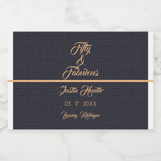 Étiquette Pour Bocaux Conteneur alimentaire moderne 50th Birthday Gold N (Étiquettes simples)