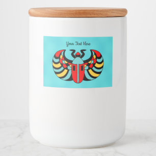 Étiquette Pour Bocaux Couleurs vibrantes du dendroctone du scarab Abstra