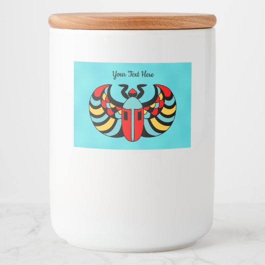Étiquette Pour Bocaux Couleurs vibrantes du dendroctone du scarab Abstra (Devant)