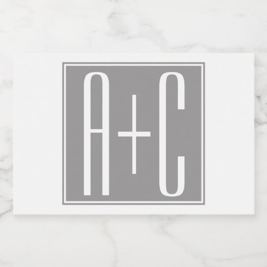 Étiquette Pour Bocaux Couples chics Initails | blanc et gris (Étiquettes simples)