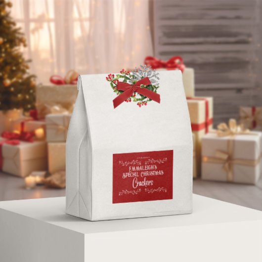 Étiquette Pour Bocaux Crackers faits maison Aesthétique Rouge