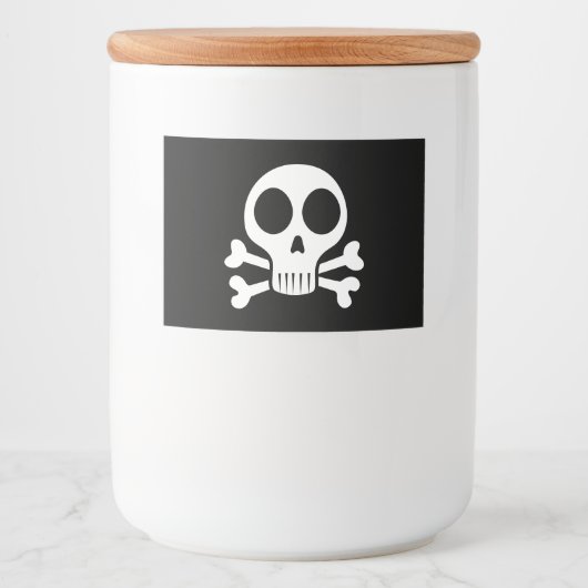 Étiquette Pour Bocaux Crâne éffrayant sur un arrière - plan noir (Devant)