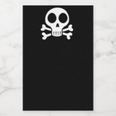 Étiquette Pour Bocaux Crâne éffrayant sur un arrière - plan noir (Étiquettes simples)