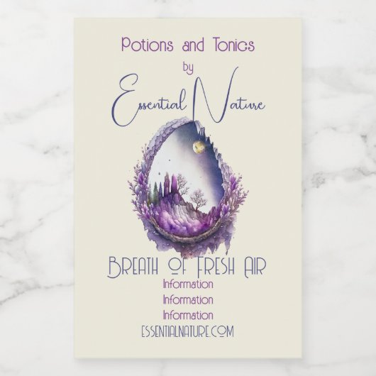 Étiquette Pour Bocaux Créez votre propre code de paysage violet (Étiquettes simples)