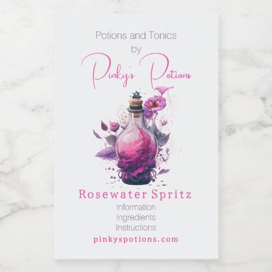 Étiquette Pour Bocaux Créez votre propre potion florale Bouteille Apothe (Étiquettes simples)