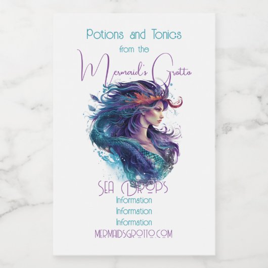 Étiquette Pour Bocaux Créez votre propre sirène mythique (Étiquettes simples)