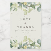 Étiquette Pour Bocaux Crème Snowberry+Eucalyptus Mariage d'hiver (Étiquettes simples)