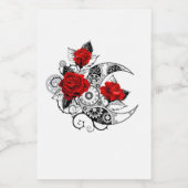 Étiquette Pour Bocaux Croissant mécanique avec roses rouges (Étiquettes simples)