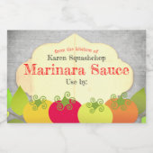 Étiquette Pour Bocaux Cuisine italienne sauce basilic tomate en conserve (Étiquettes simples)