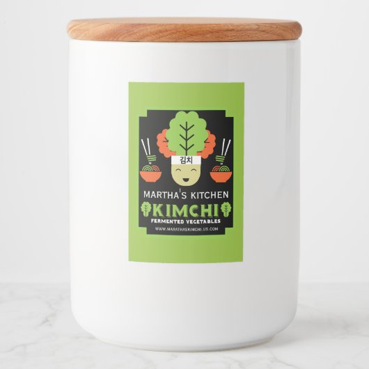 Étiquette Pour Bocaux Cuisine Kimchi Faite Maison (Devant)