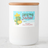 Étiquette Pour Bocaux Cuisine kitschy salsa maison cactus Noël (Devant)