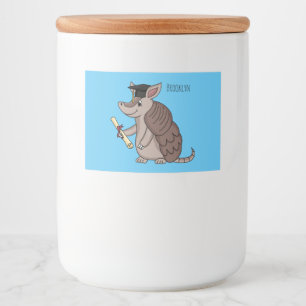 Étiquette Pour Bocaux Cute armadillo avec dessin animé de la casquette d