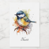Étiquette Pour Bocaux Cute Bluetit sur une branche, personnalisé (Étiquettes simples)