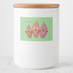Étiquette Pour Bocaux Cute chantant des patates douces caricaturales lég