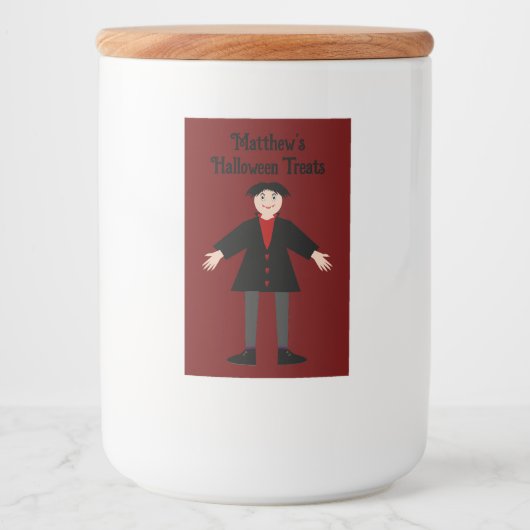 Étiquette Pour Bocaux Cute Halloween Vampire Traitements personnalisés (Devant)
