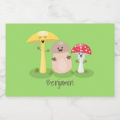 Étiquette Pour Bocaux Cute kawaii champignon champignon toadstool (Étiquettes simples)