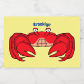Étiquette Pour Bocaux Cute red crab cartoon (Étiquettes simples)