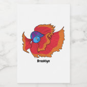 Étiquette Pour Bocaux Cute Siamese combat poisson betta dessin (Étiquettes simples)