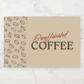 Étiquette Pour Bocaux Decaffeinated Coffee Label – Retro Coffee Beans (Étiquettes simples)