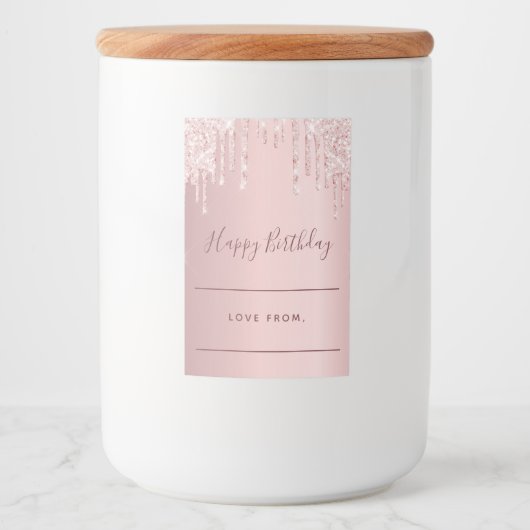 Étiquette Pour Bocaux Dégustations roses cadeau d'anniversaire fait mais (Devant)