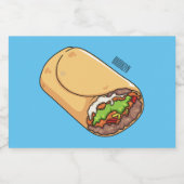 Étiquette Pour Bocaux dessin animé de Burrito (Étiquettes simples)