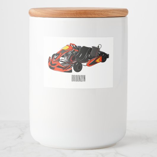 Étiquette Pour Bocaux dessin animé de Kart racing (Devant)