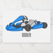 Étiquette Pour Bocaux dessin animé de Kart racing (Étiquettes simples)