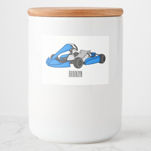 Étiquette Pour Bocaux dessin animé de Kart racing (Devant)