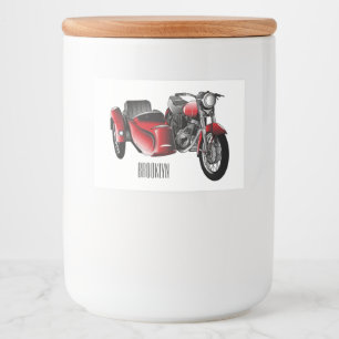 Étiquette Pour Bocaux dessin animé de la moto Sidecar