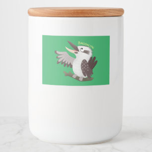 Étiquette Pour Bocaux Dessin animé drôle et mignon de kookaburra riant