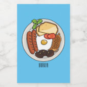 Étiquette Pour Bocaux dessin animé du petit-déjeuner anglais (Étiquettes simples)