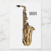 Étiquette Pour Bocaux dessin animé saxophone (Étiquettes simples)