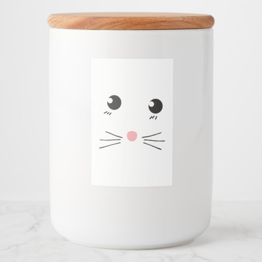 Étiquette Pour Bocaux Dessin au trait de visage de chat (Devant)