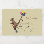 Étiquette Pour Bocaux Dessin d'humour australien kangourou (Étiquettes simples)