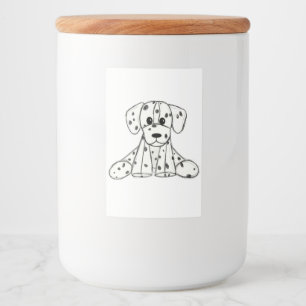Étiquette Pour Bocaux Dessin simple de contour de chien en peluche dalma