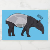 Étiquette Pour Bocaux Dessin sur Tapir (Étiquettes simples)