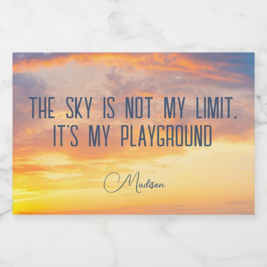 Étiquette Pour Bocaux Devis Sky de nom personnalisé (Étiquettes simples)