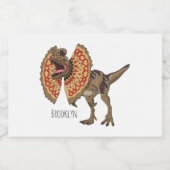 Étiquette Pour Bocaux Dilophosaurus dessin animé (Étiquettes simples)