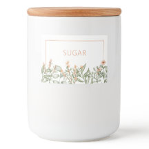 Douceur pêche floral Conteneur alimentaire Étiquet