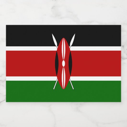 Étiquette Pour Bocaux Drapeau du Kenya (Étiquettes simples)