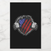 Étiquette Pour Bocaux Drapeau superhero USA (Étiquettes simples)