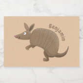 Étiquette Pour Bocaux Drôle armadillo joyeux dessin animé (Étiquettes simples)