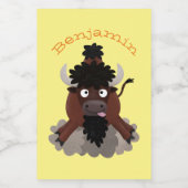Étiquette Pour Bocaux Drôle dessin animé de bison de buffle (Étiquettes simples)