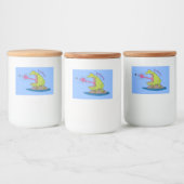 Étiquette Pour Bocaux Drôle dessin animé de grenouille et mouche (Bouteilles)