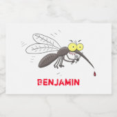 Étiquette Pour Bocaux Drôle dessin d'insecte moustique (Étiquettes simples)