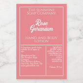 Étiquette Pour Bocaux Dusty rose blanc imperméable bouteille de cosmétiq (Étiquettes simples)