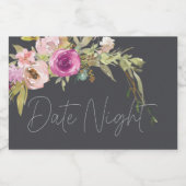 Étiquette Pour Bocaux Dusty rose violet élégant Floral Date Jar de nuit (Étiquettes simples)