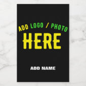 ÉTIQUETTE POUR BOCAUX ÉLÉGANT MODERNE PERSONNALISABLE NOIR MARQUE VERIFI (Étiquettes simples)